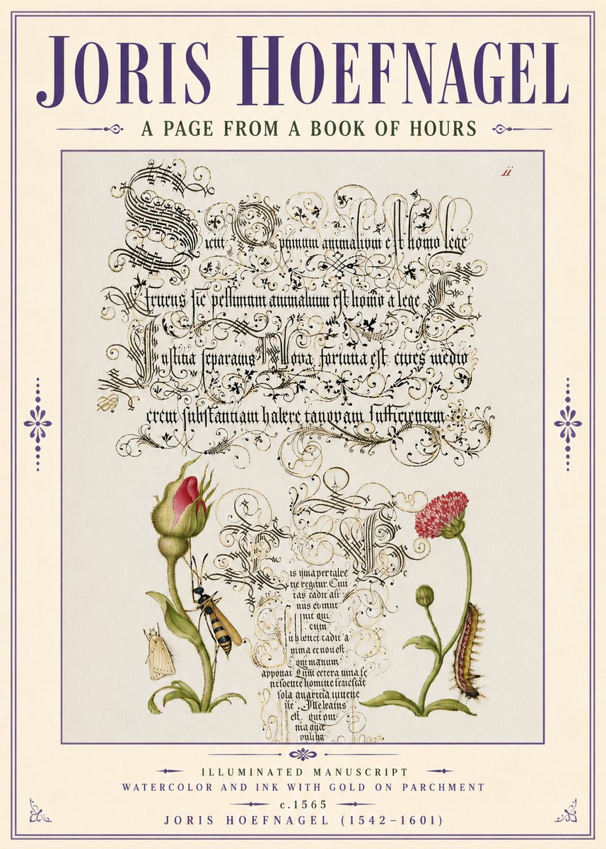 Joris Hoefnagel A Page from a Book of Hours No6 - Póster