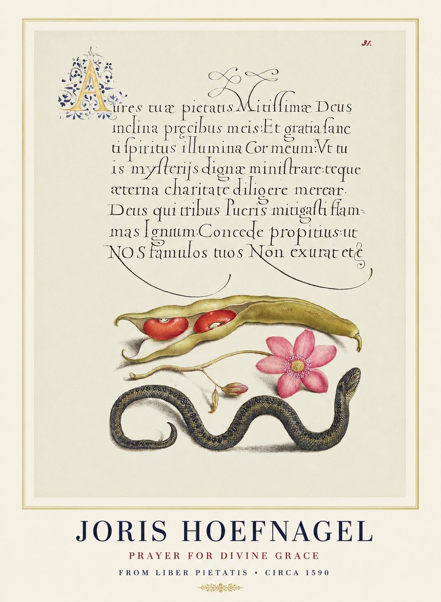 Joris Hoefnagel Prayer for Divine Grace No1 - Póster