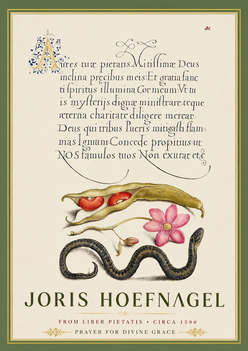 Joris Hoefnagel Prayer for Divine Grace No5 - Póster