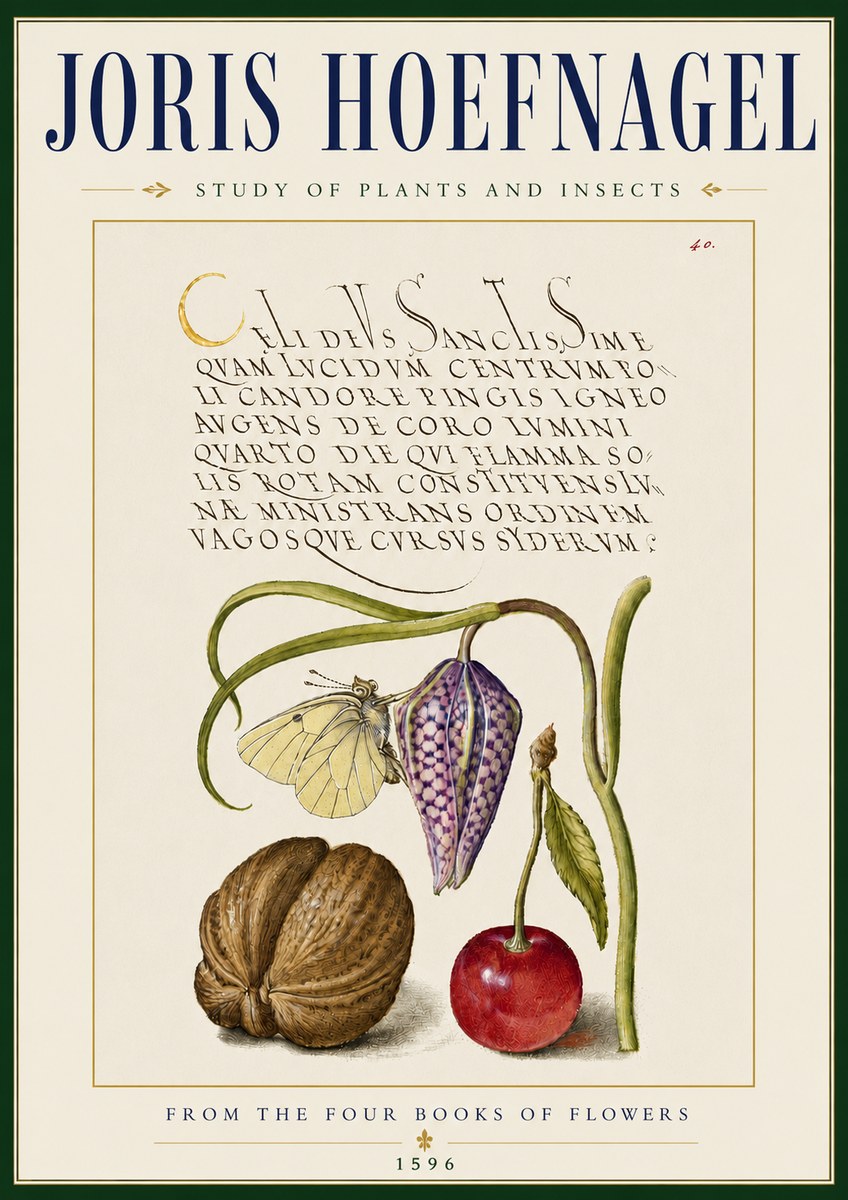 Joris Hoefnagel Study of Plants and Insects No5 - Póster