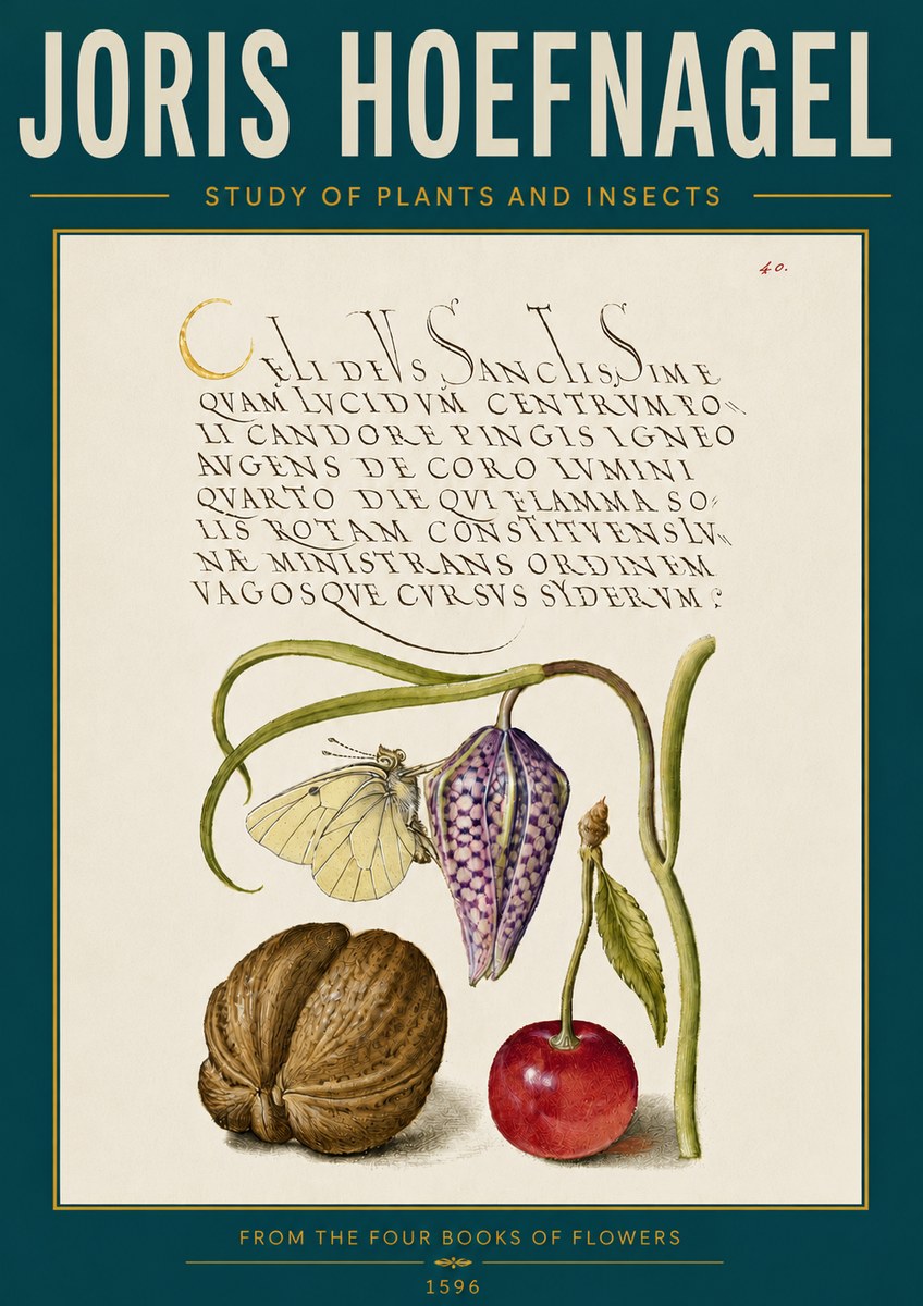 Joris Hoefnagel Study of Plants and Insects No6 - Póster