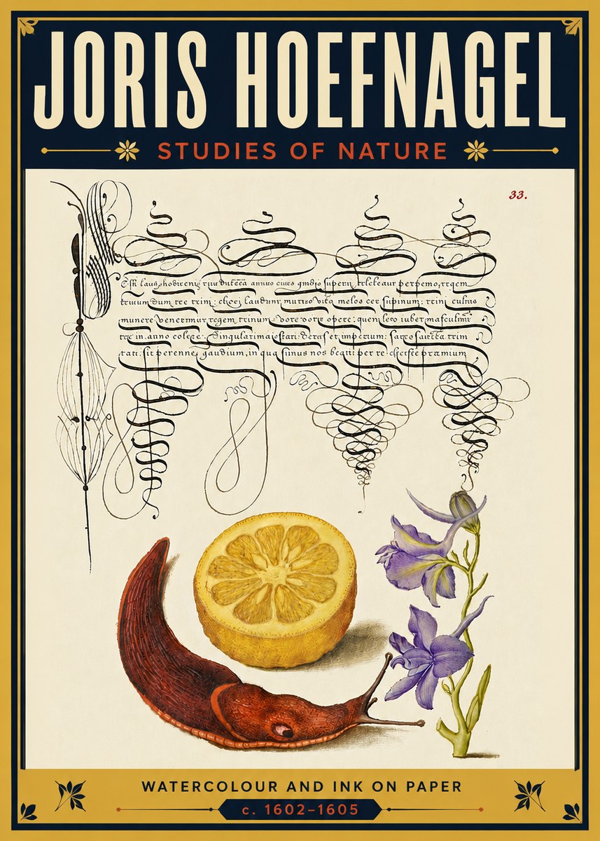 Joris Hoefnagel Studies of Nature No5 - Póster