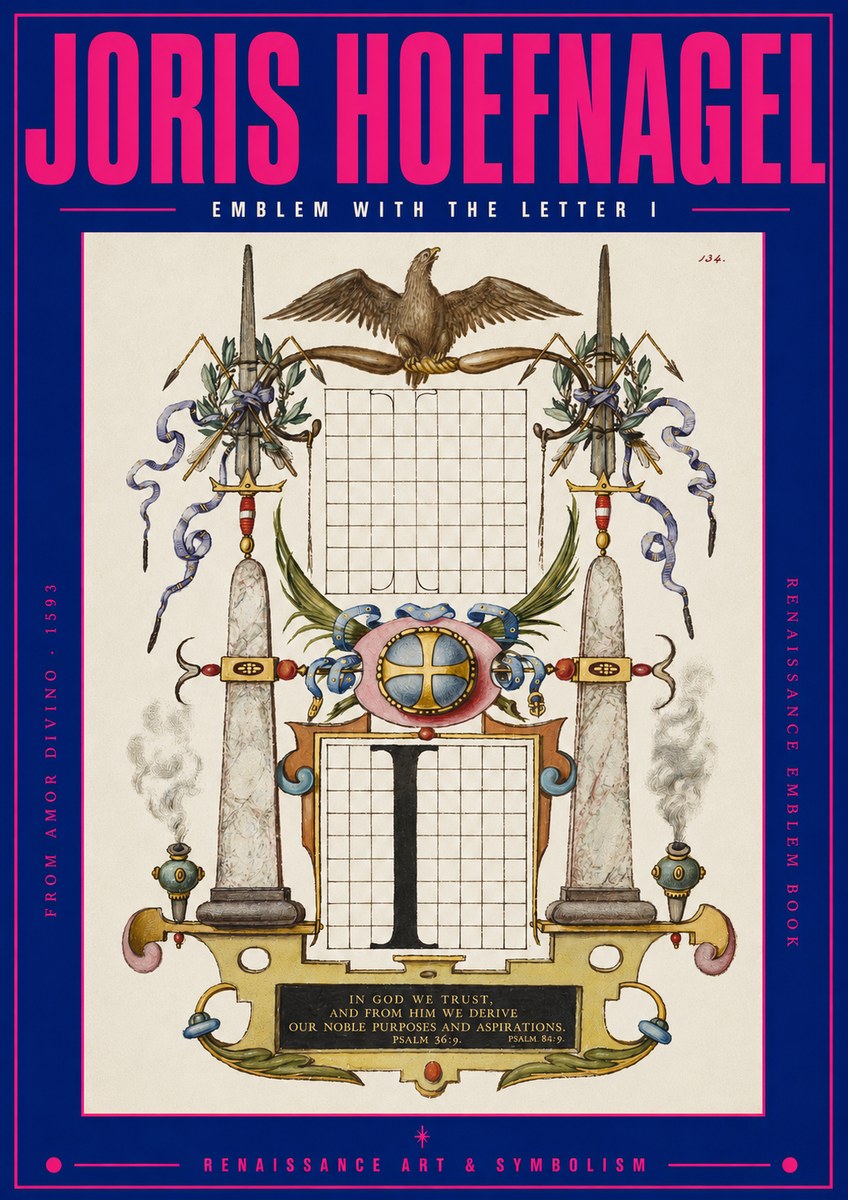 Joris Hoefnagel Ornamental Design with Dedicatory Inscription No3 - Póster