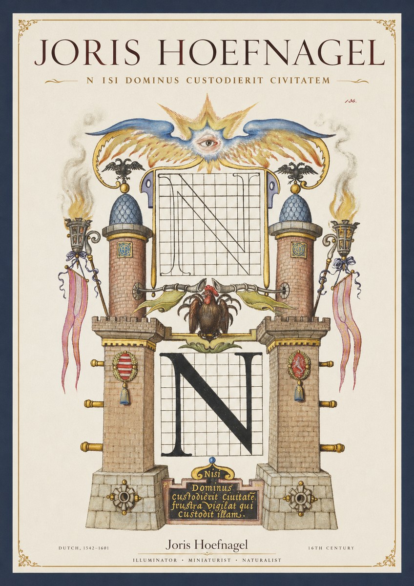 Joris Hoefnagel The Letter N No2 - Póster