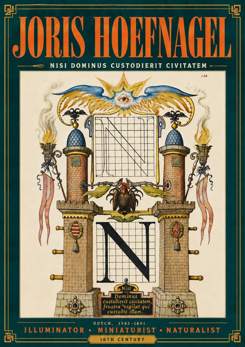 Joris Hoefnagel The Letter N No6 - Póster