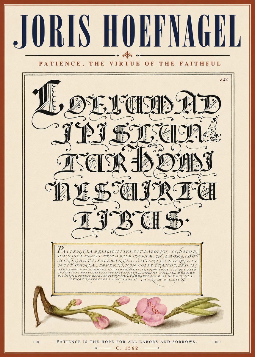 Joris Hoefnagel Calligraphic Alphabet from a Book of Lettering No6 - Póster