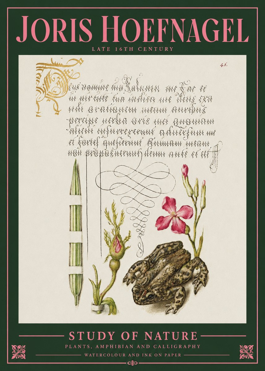 Joris Hoefnagel Study of Nature I No2 - Póster