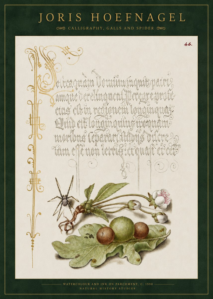 Joris Hoefnagel Plant with Galls and Insect No3 - Póster