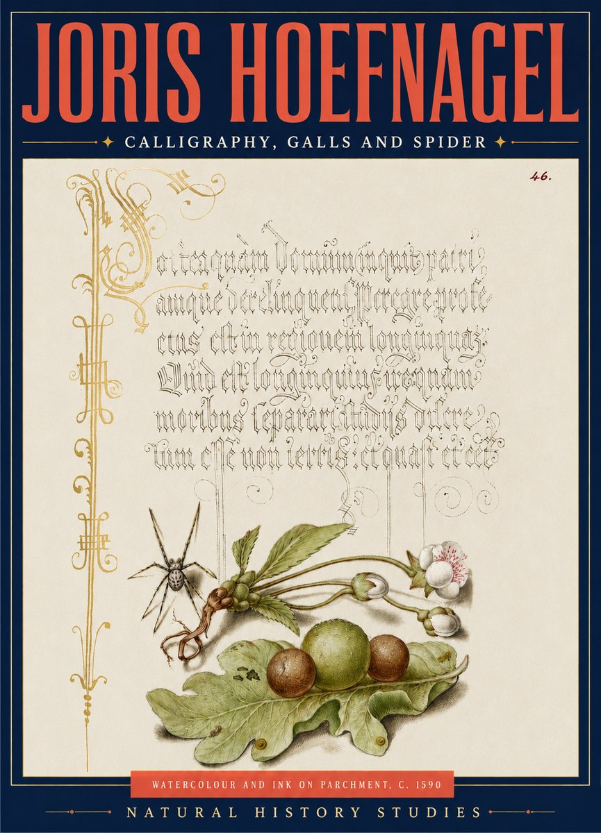 Joris Hoefnagel Plant with Galls and Insect No5 - Póster