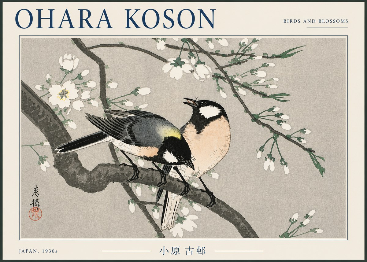 Ohara Koson Birds and Blossoms No5 - Póster