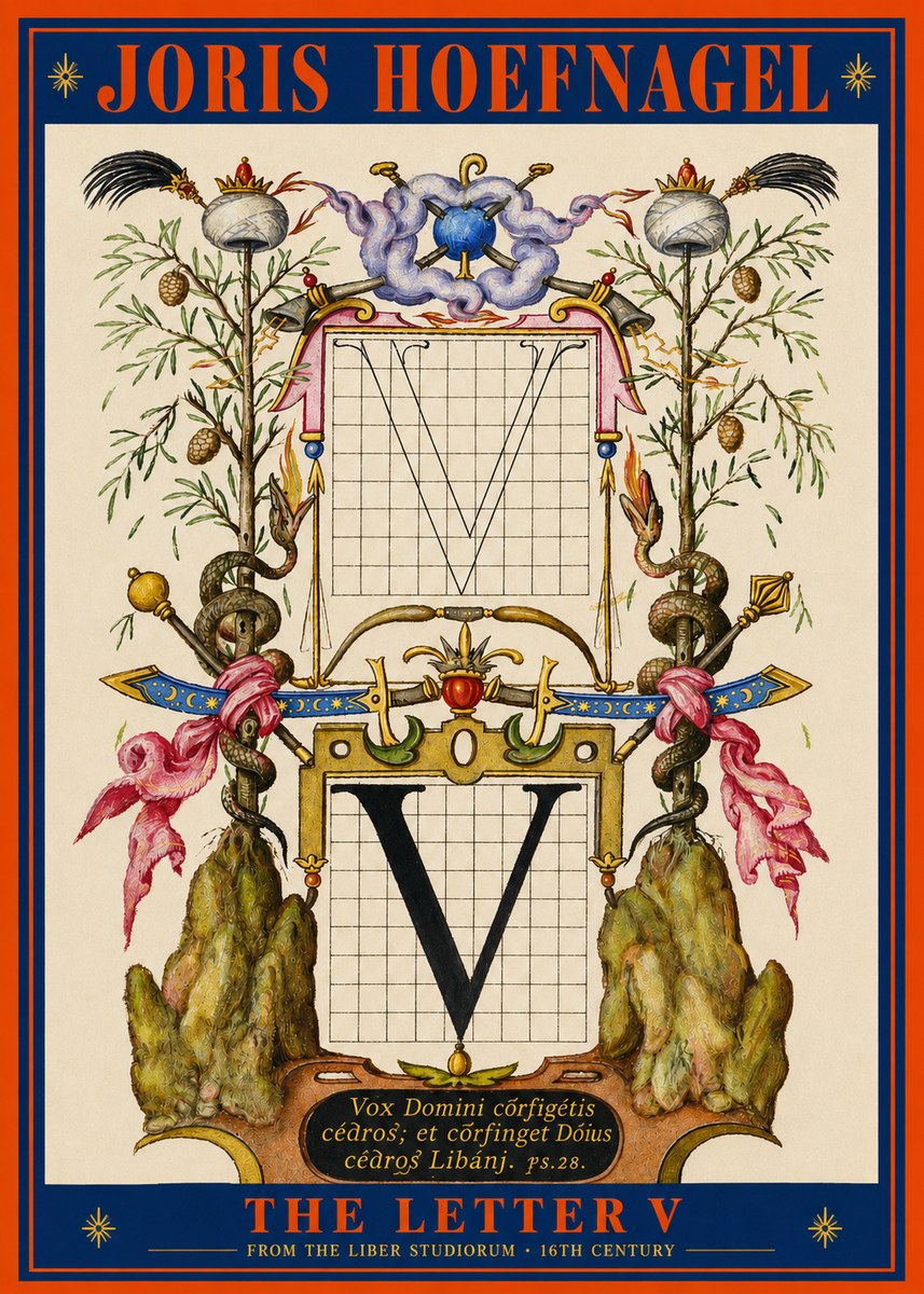 Joris Hoefnagel The Letter V No3 - Póster