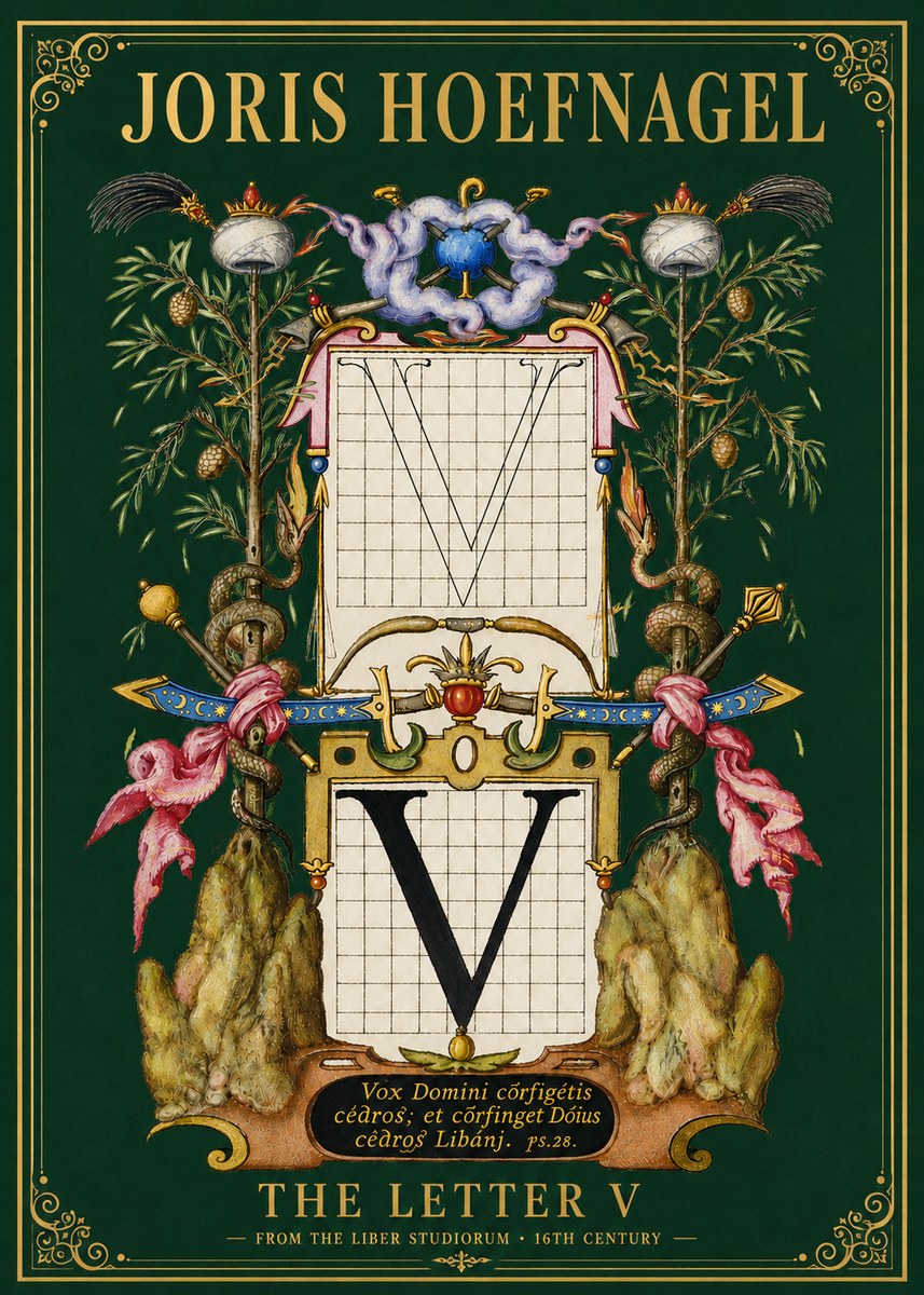 Joris Hoefnagel The Letter V No5 - Póster