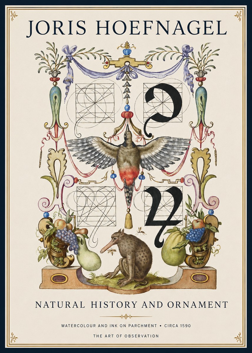Joris Hoefnagel Study of Nature and Ornament No2 - Póster