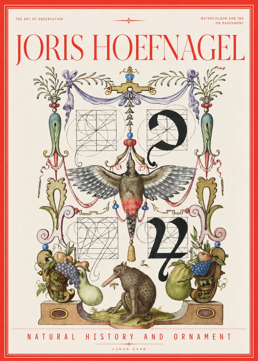 Joris Hoefnagel Study of Nature and Ornament No3 - Póster