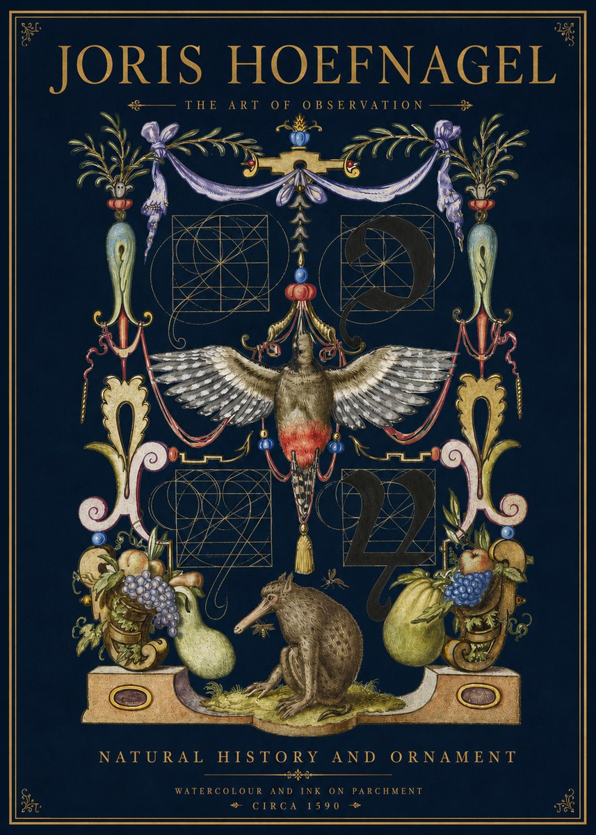 Joris Hoefnagel Study of Nature and Ornament No5 - Póster
