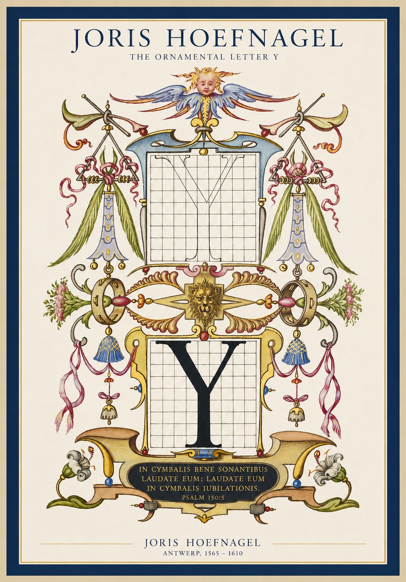 Joris Hoefnagel The Ornamental Letter Y No1 - Póster
