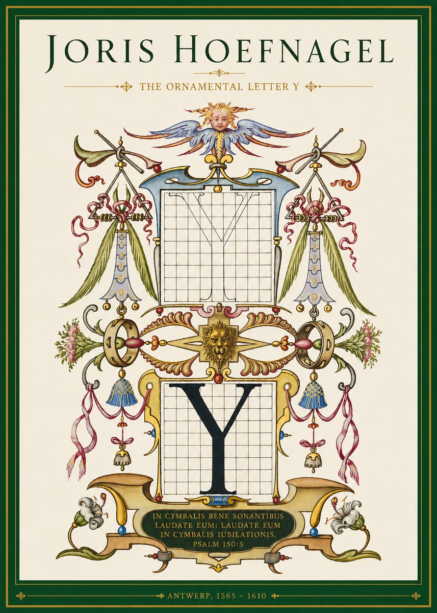 Joris Hoefnagel The Ornamental Letter Y No3 - Póster