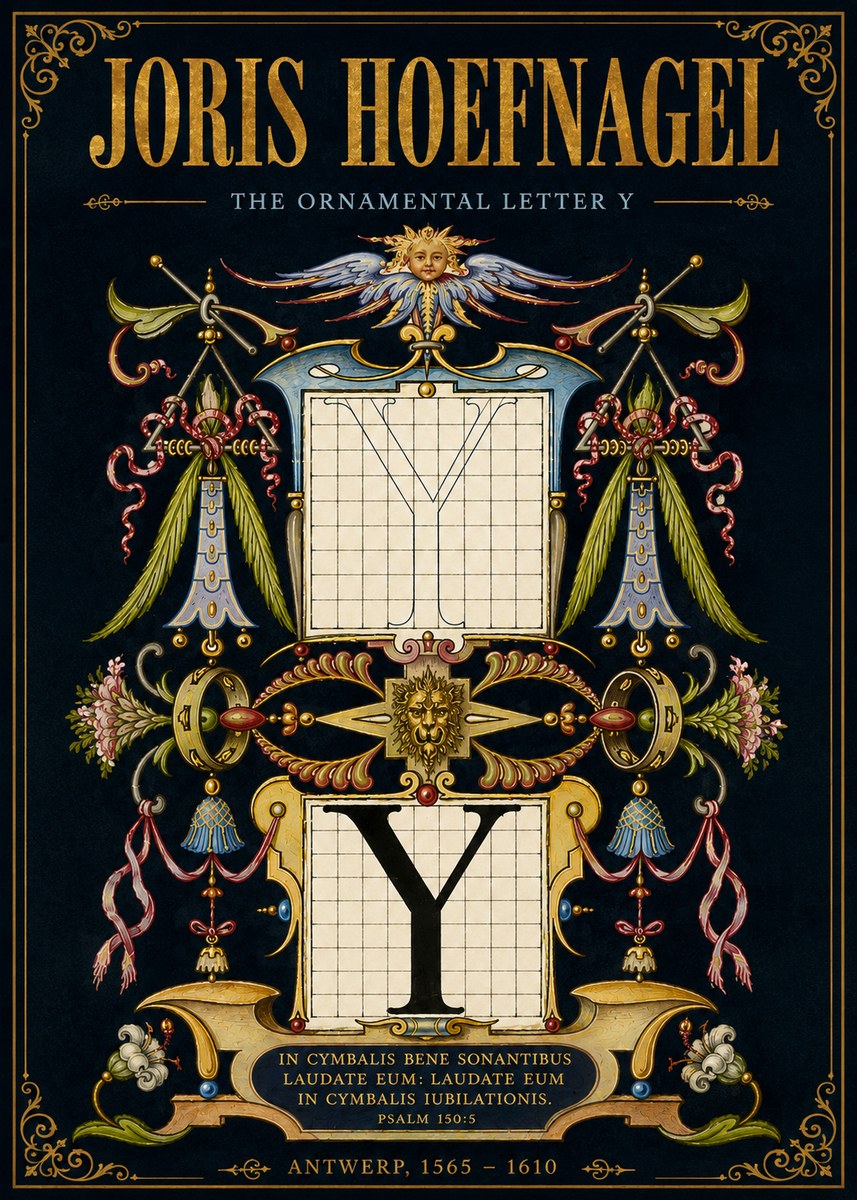 Joris Hoefnagel The Ornamental Letter Y No6 - Póster