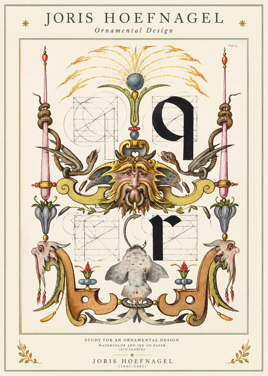 Joris Hoefnagel Ornamental Design I No1 - Póster