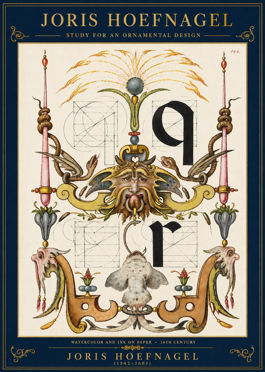 Joris Hoefnagel Ornamental Design I No3 - Póster