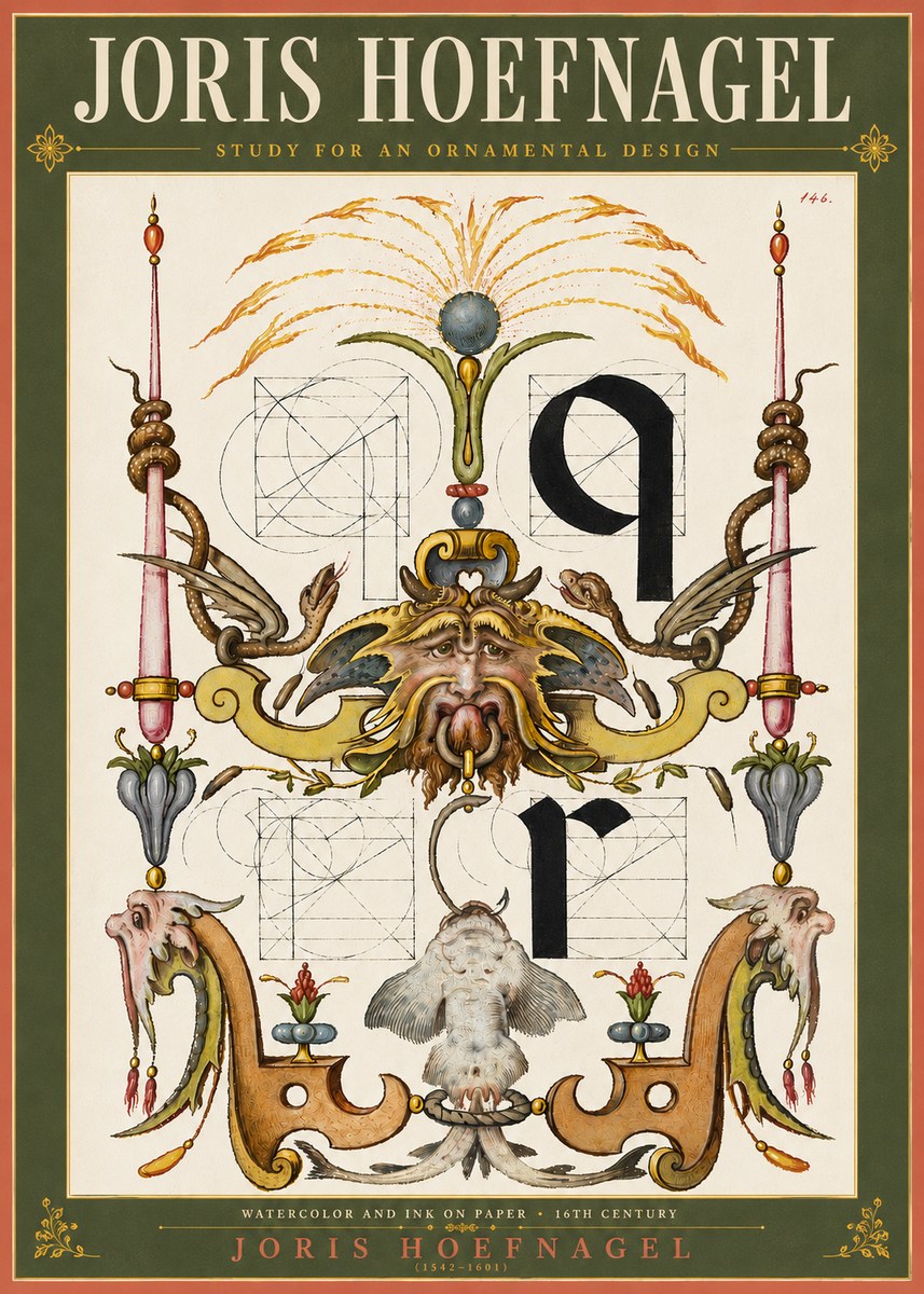 Joris Hoefnagel Ornamental Design I No4 - Póster