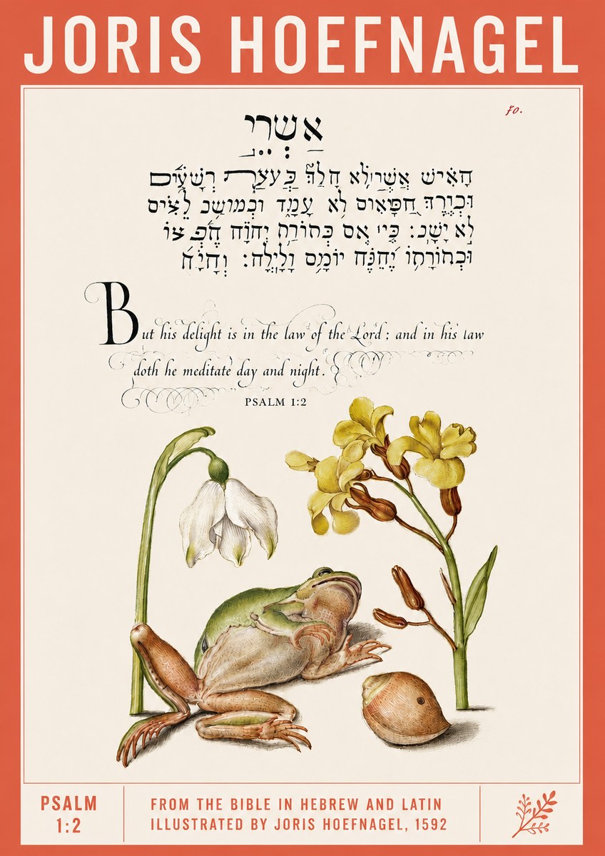 Joris Hoefnagel Psalm 1:2 No2 - Póster