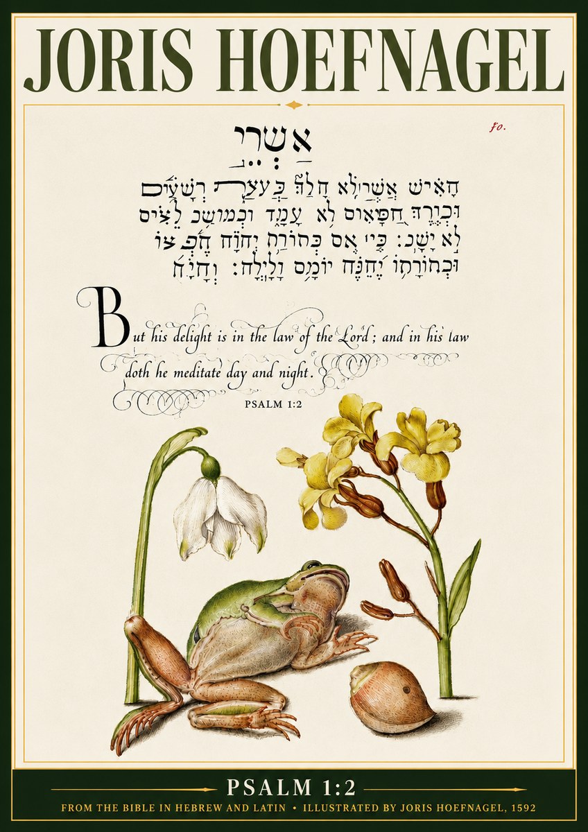 Joris Hoefnagel Psalm 1:2 No3 - Póster