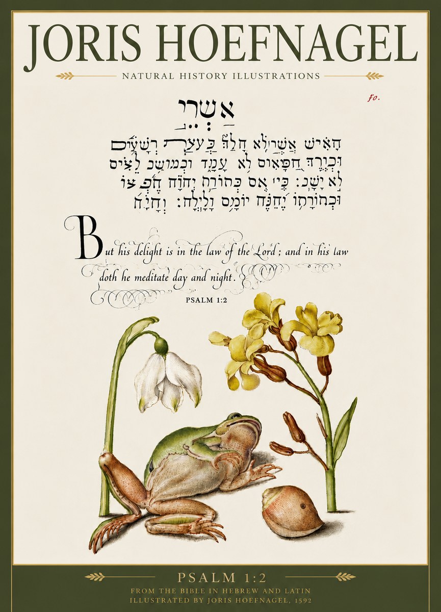 Joris Hoefnagel Psalm 1:2 No5 - Póster