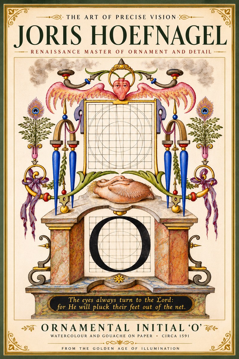Joris Hoefnagel Ornamental Initial 'O' No5 - Póster