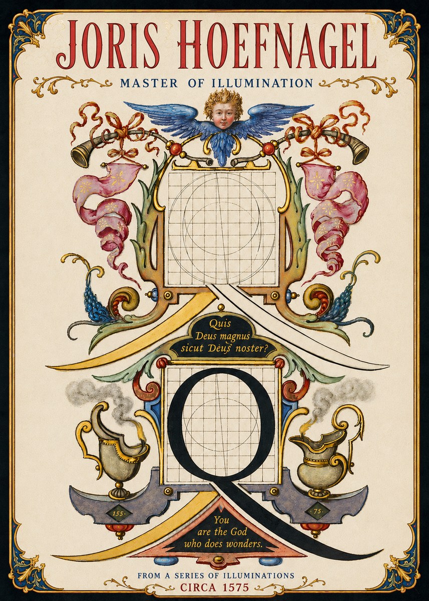 Joris Hoefnagel The Calligraphic Q No5 - Póster