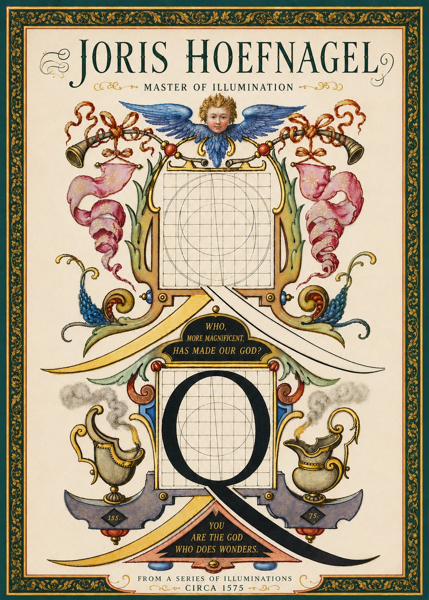 Joris Hoefnagel The Calligraphic Q No6 - Póster