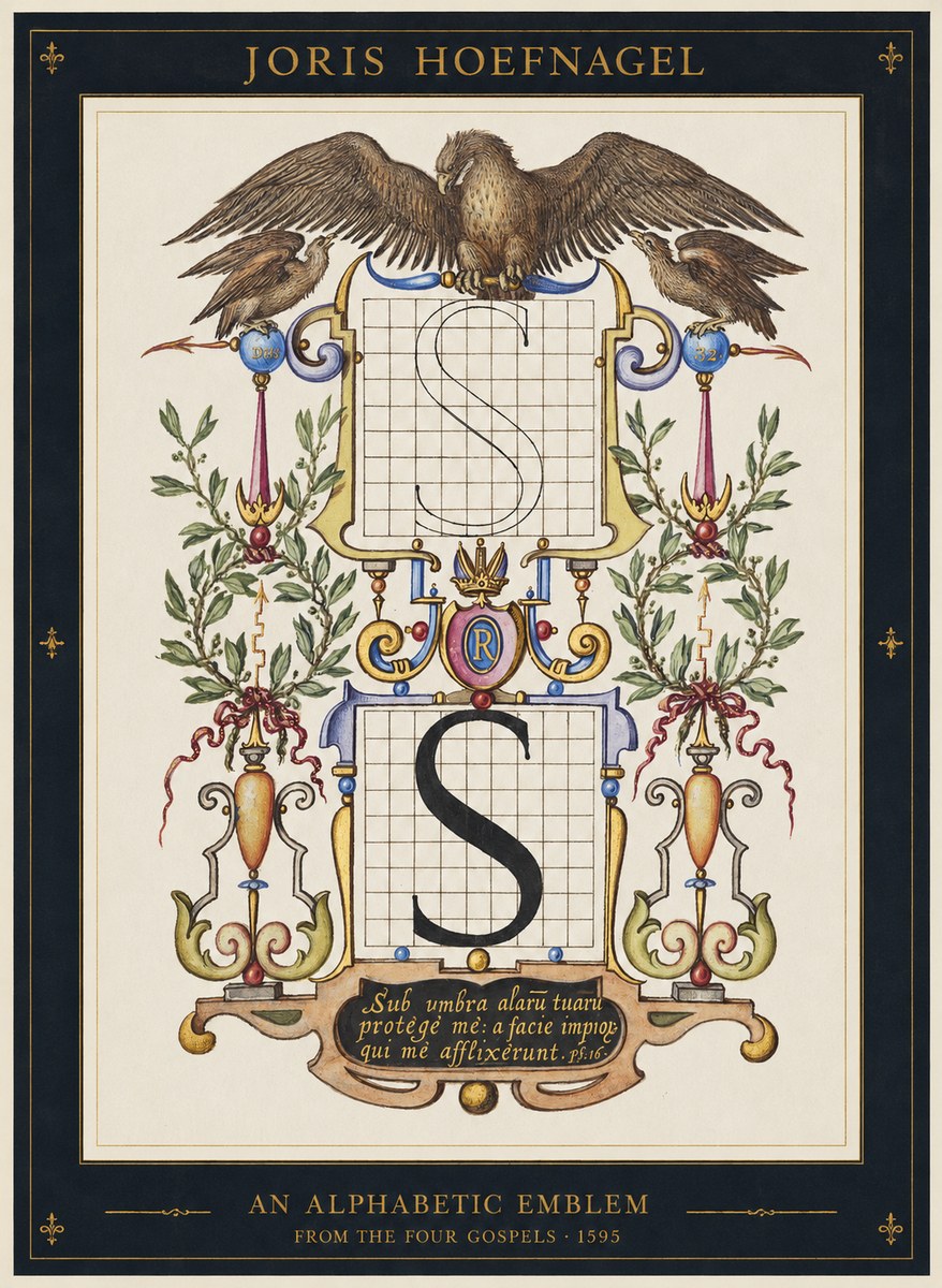 Joris Hoefnagel An Alphabetic Emblem from the Four Gospels No1 - Póster