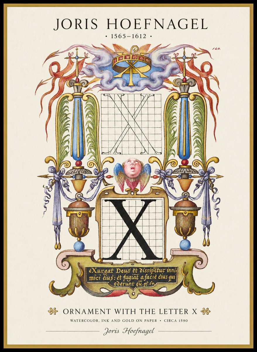 Joris Hoefnagel Ornament with the Letter X No1 - Póster