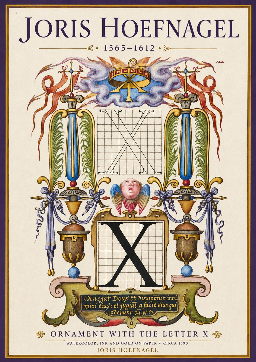 Joris Hoefnagel Ornament with the Letter X No3 - Póster