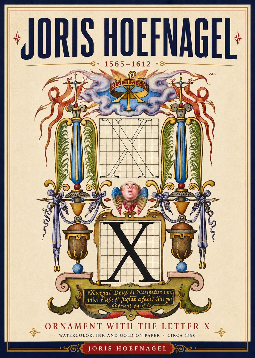 Joris Hoefnagel Ornament with the Letter X No4 - Póster