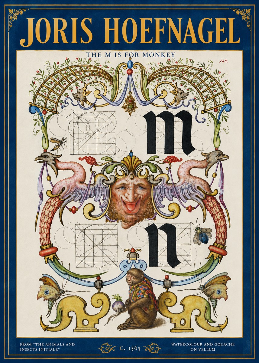 Joris Hoefnagel Grotesques and Ornaments No4 - Póster