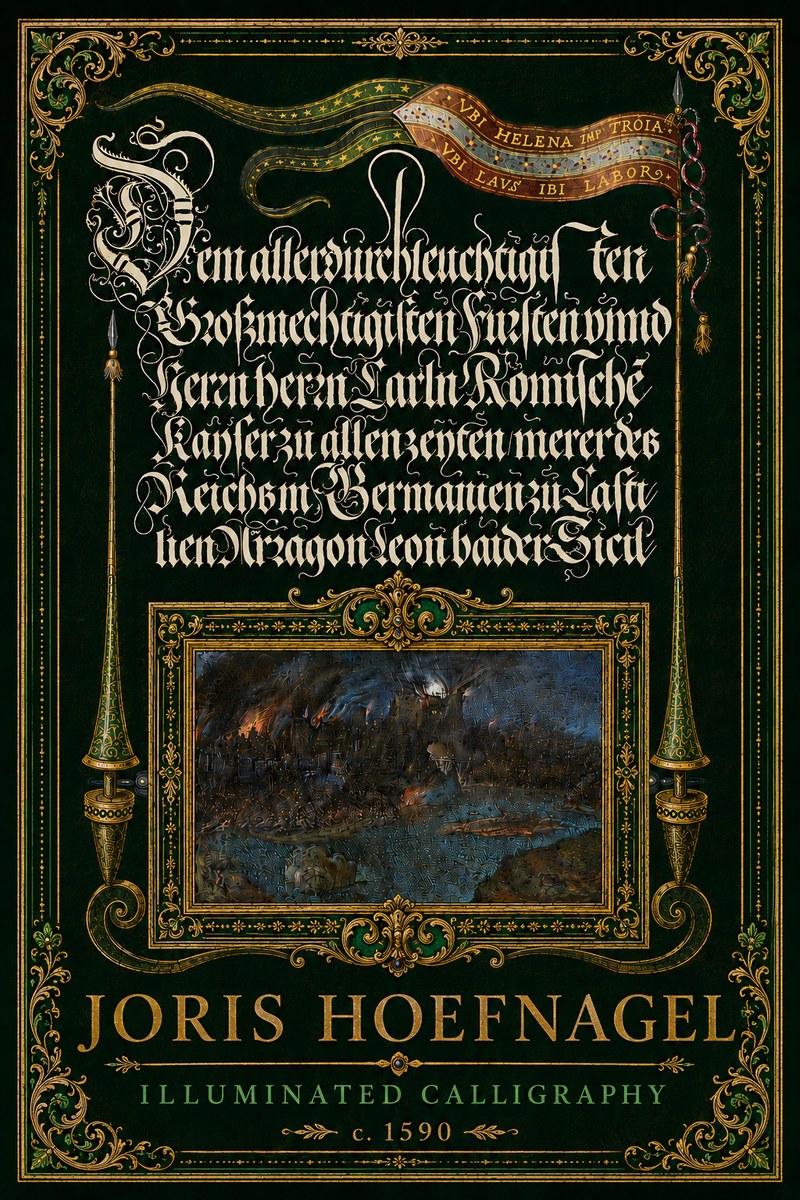 Joris Hoefnagel Illuminated Calligraphy No6 - Póster