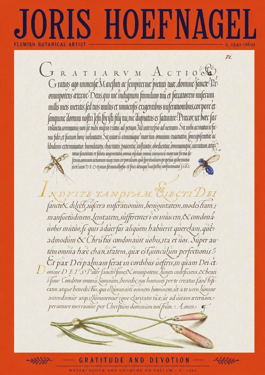 Joris Hoefnagel Thanksgiving to God • Institute for Botanical Studies No2 - Póster