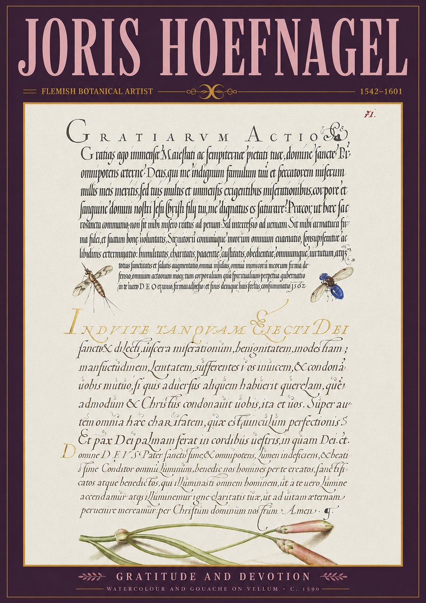 Joris Hoefnagel Thanksgiving to God • Institute for Botanical Studies No4 - Póster