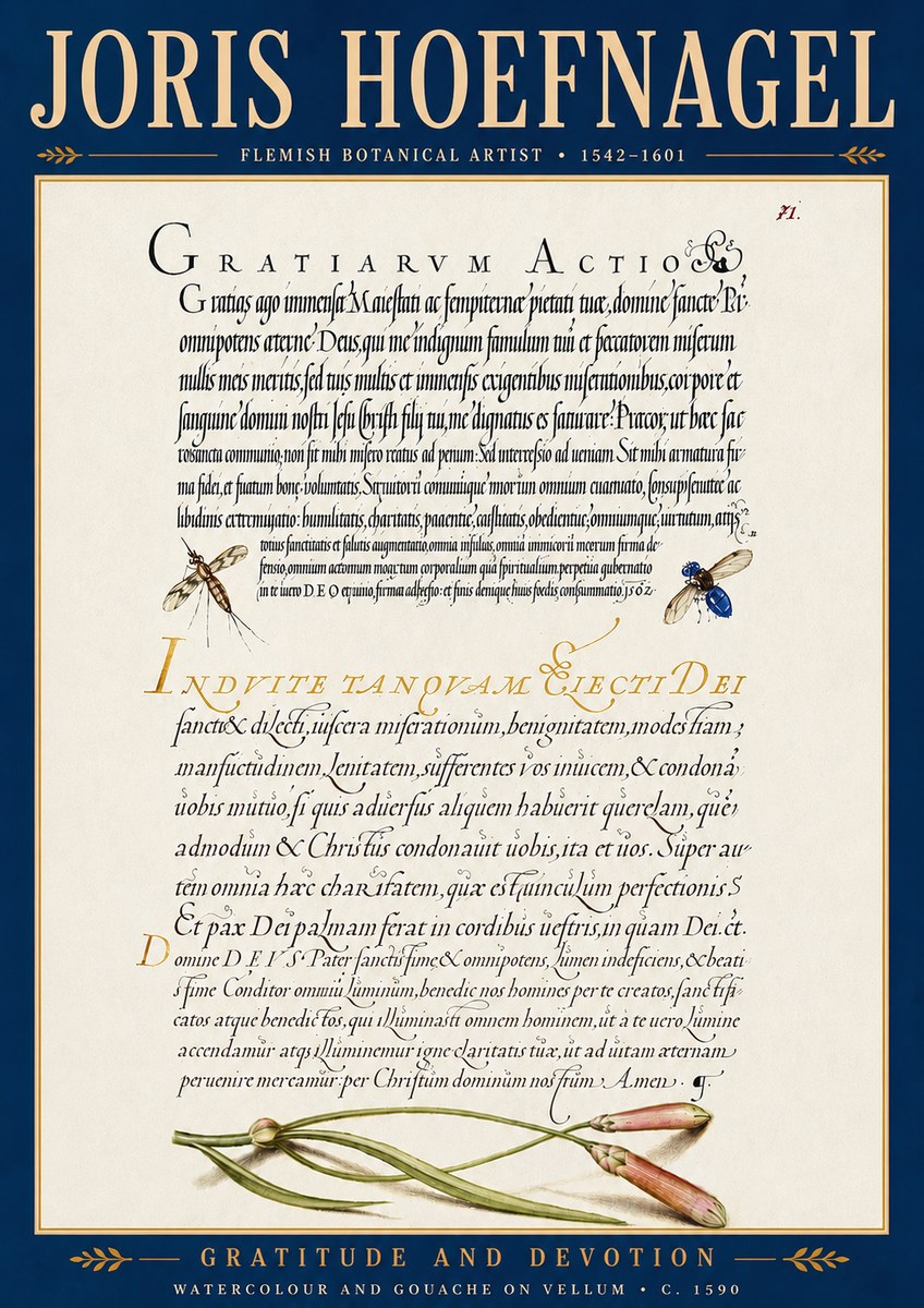 Joris Hoefnagel Thanksgiving to God • Institute for Botanical Studies No6 - Póster