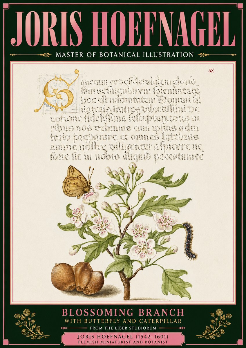 Joris Hoefnagel Blossoming Branch No6 - Póster