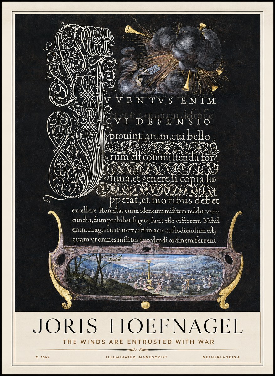 Joris Hoefnagel The Winds Are Entrusted with War No1 - Póster
