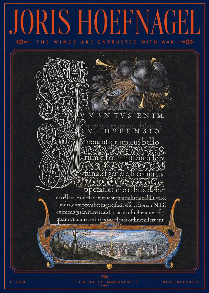 Joris Hoefnagel The Winds Are Entrusted with War No2 - Póster
