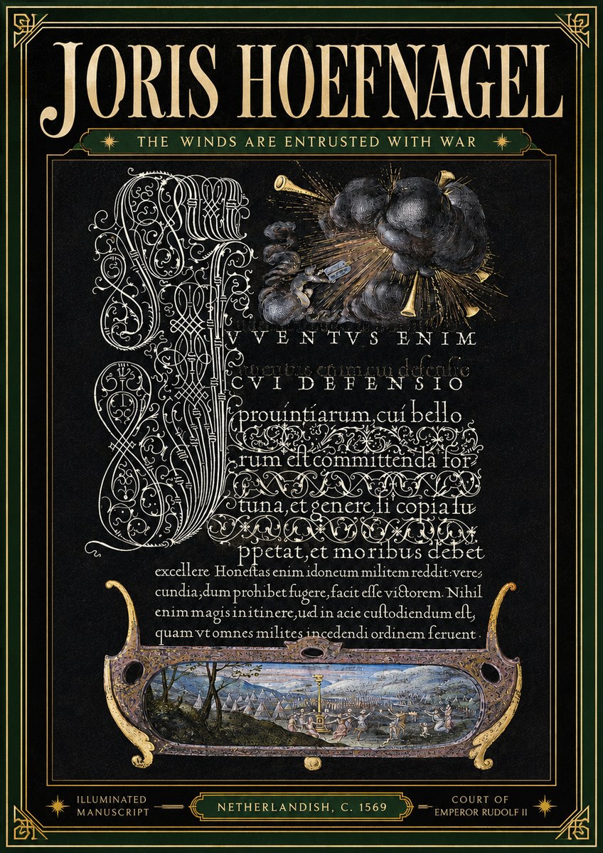 Joris Hoefnagel The Winds Are Entrusted with War No4 - Póster