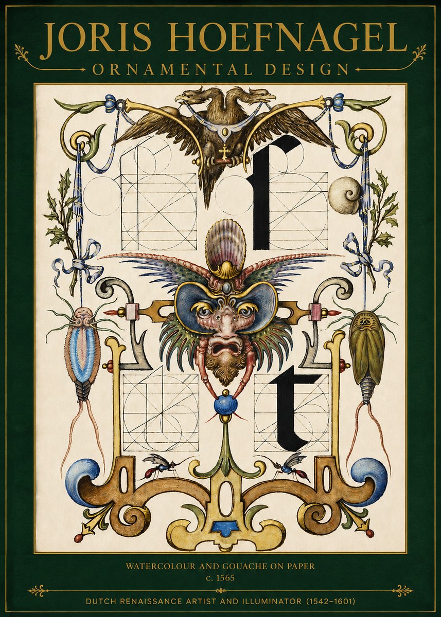 Joris Hoefnagel Ornamental Design II No3 - Póster