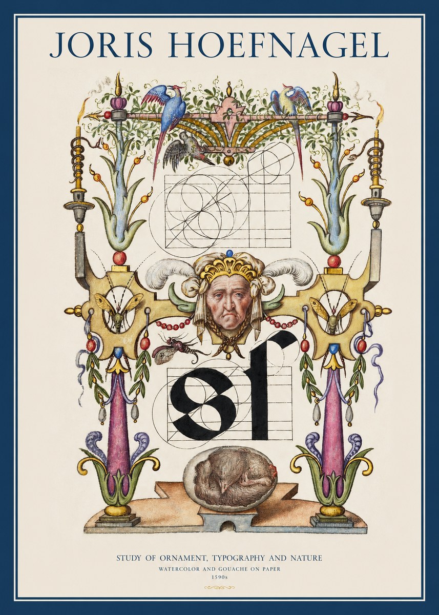 Joris Hoefnagel Mastery in Detail - Renaissance Ornament & Nature Studies No5 - Póster