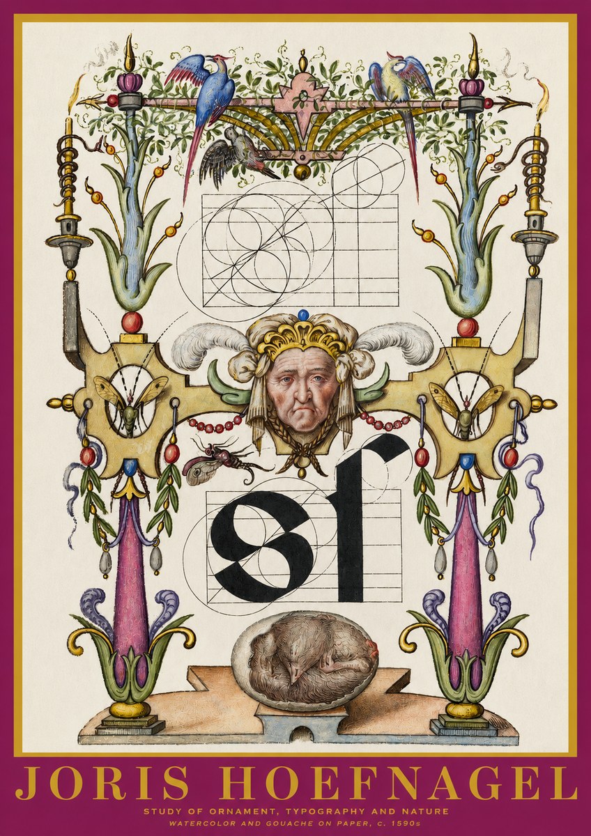 Joris Hoefnagel Mastery in Detail - Renaissance Ornament & Nature Studies No6 - Póster