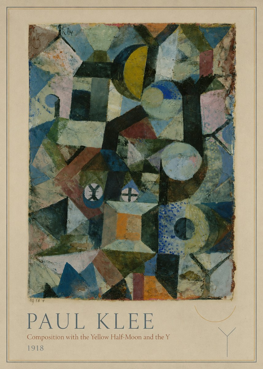 Paul Klee Composition with the Yellow Half-moon and the Y No2 - Póster