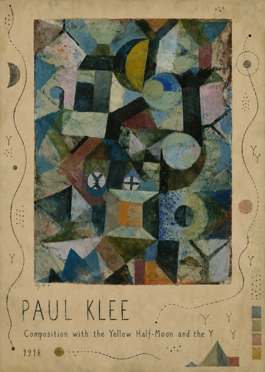 Paul Klee Composition with the Yellow Half-moon and the Y No4 - Póster