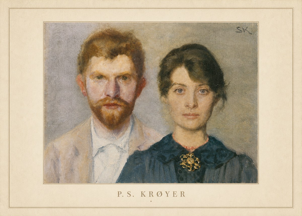 P.S. Krøyer Self-portrait with Marie Krøyer No4 - Póster